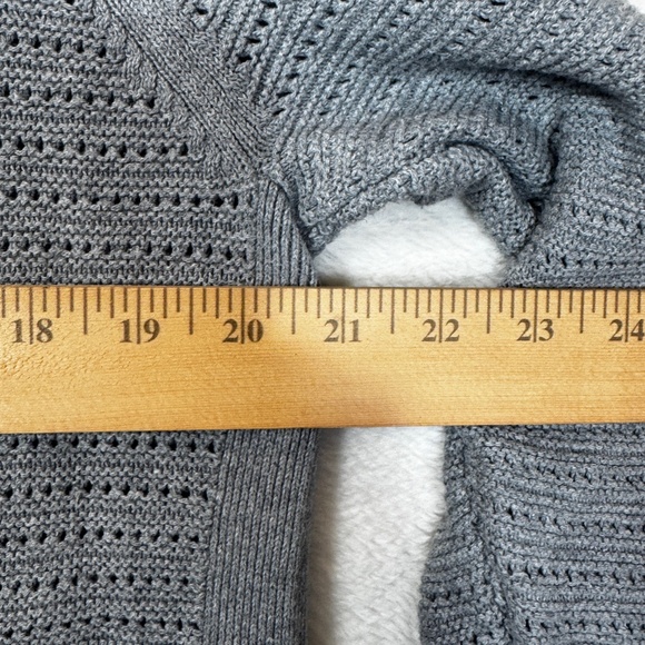 Lily Morgan Swetaer Womens Size Large Gray 3/4 Sleeve Open Knit Lightweight - Picture 2 of 7